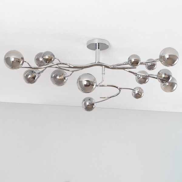 Brilagi - LED повърхностно монтиран полилей MISTEL 15xG9/3W/230V черен хром/опушено