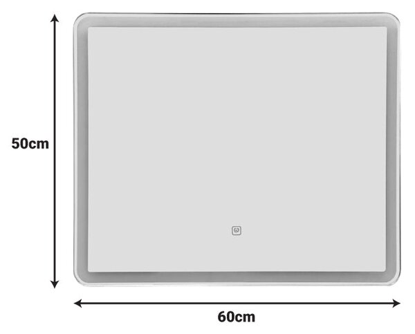 Огледало Quadrou led pp-auminium 60x3x50cm