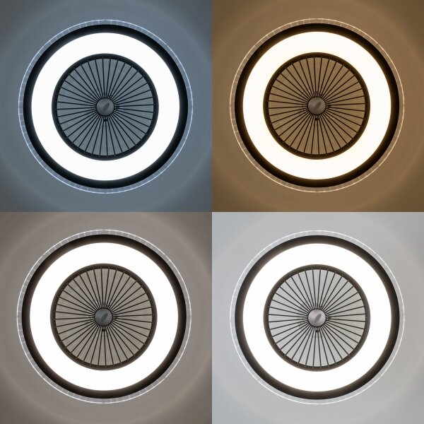 BRILAGI - LED Димируема лампа с вентилатор RONDA LED/48W/230V черен + д.у