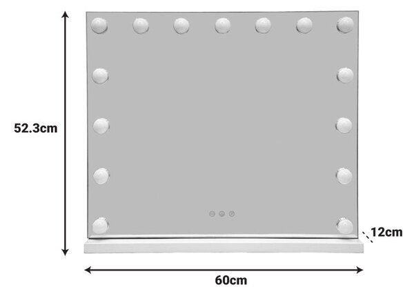 Hollywood led огледало желязо бяло 60x12x52.3см