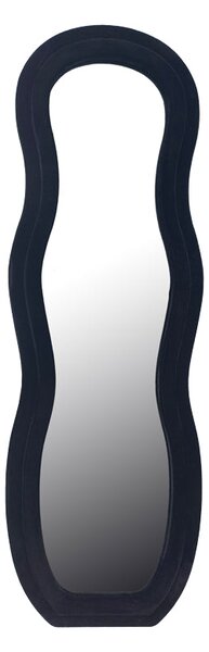 Огледало Glinde velvet в черен цвят 90x3.5x150см