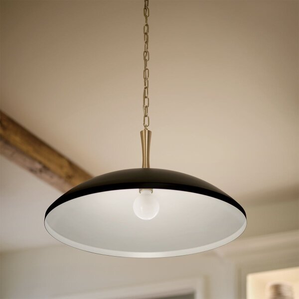 Kichler KL-DELAROSA-P-BK - Пендел DELAROSA 1xE27/60W/230V черен/месинг