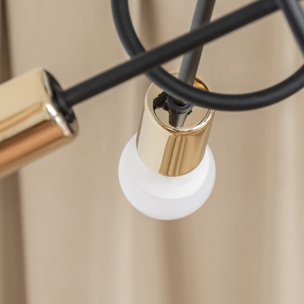 Плафониера OXFORD 5xE27/15W/230V златисто/черно