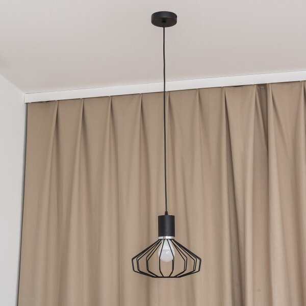 Полилей на кабел SOLANO 1xE27/15W/230V, черен/лъскав хром