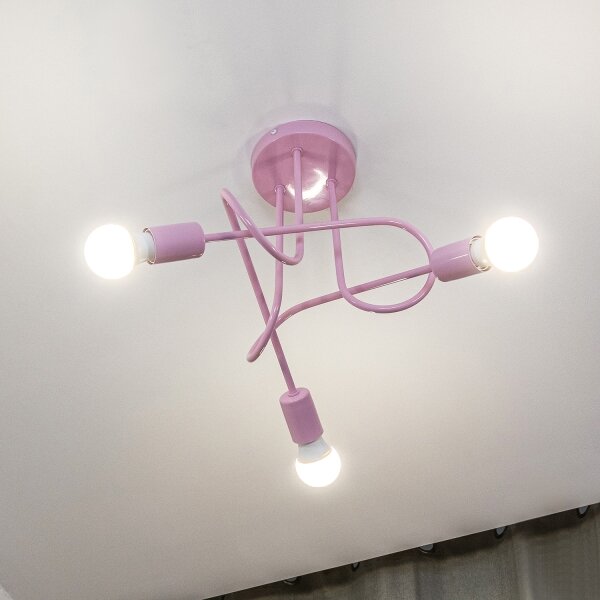 Плафониера OXFORD 3xE27/15W/230V розова