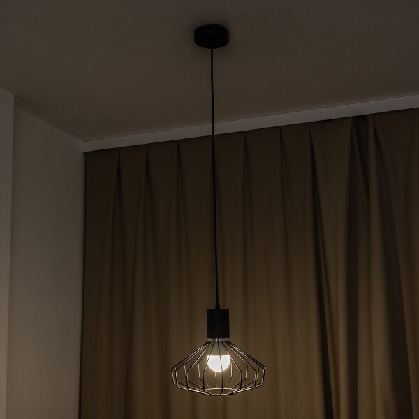 Полилей на кабел SOLANO 1xE27/15W/230V, черен/лъскав хром