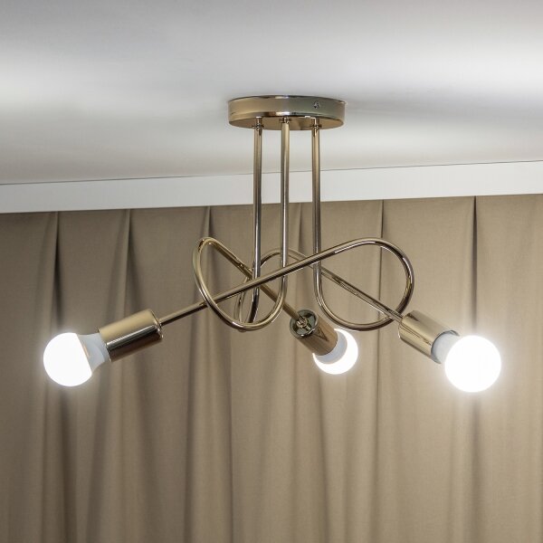 Плафонен полилей OXFORD 3xE27/15W/230V златист