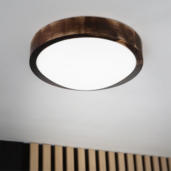 Brilagi - LED таванен плафон CARVALHO SLIM SMOKEY LED/20W/230V, дъб, Ø 27,5 см