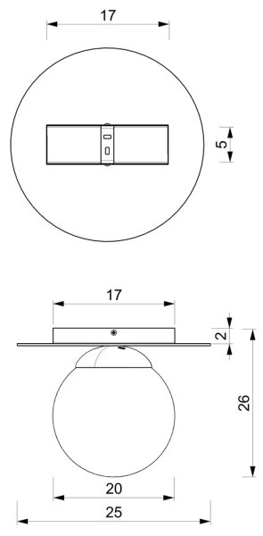 Плафон PLATO 1xE14/40W/230V Ø 25 см