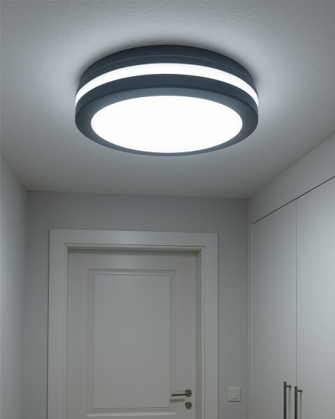 LED таванно осветително тяло с датчик за движение LED/20W/230V 3000/4000/6500K IP54 антрацит