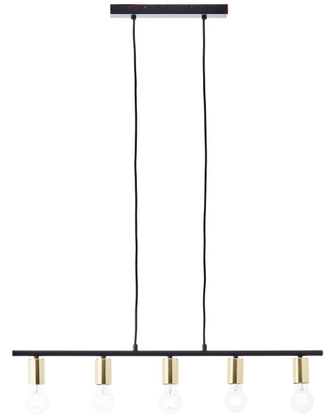 Brilliant - Полилей на кабел KERRY 5xE27/40W/230V черен/месинг