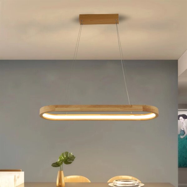 Brilagi - LED висящ полилей на кабел UMEA WOOD LED/30W/230V 70x20 cm дърво