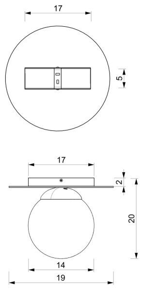 Лампа PLATO 1xE14/40W/230V Ø 19 cм