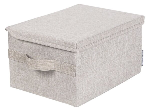 Бежова текстилна кутия за съхранение с капак 35x26x19 cm Soft Storage – Bigso