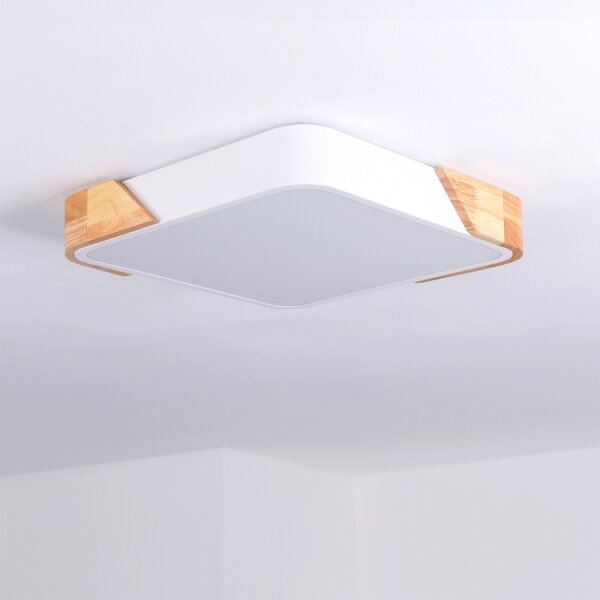 Brilagi - LED плафон PILANA LED/24W/230V дъб/бяло 32x32 cm
