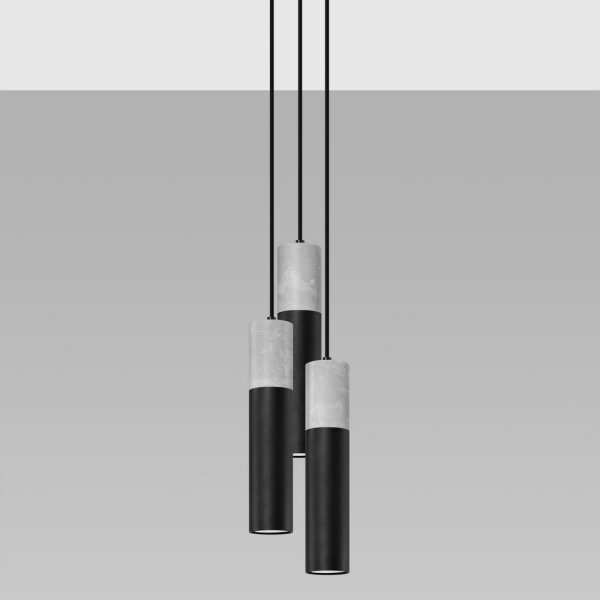 Sollux SL.1081 - Висящ полилей BORGIO 3xGU10/40W/230V бетон/метал черен