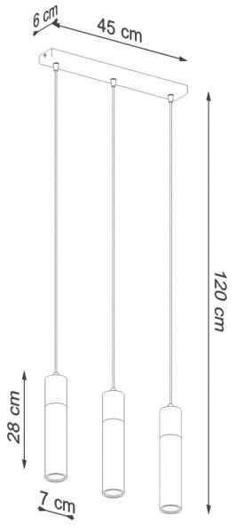 Sollux SL.0967 - Пендел ZANE 3xGU10/40W/230V бетон/дърво