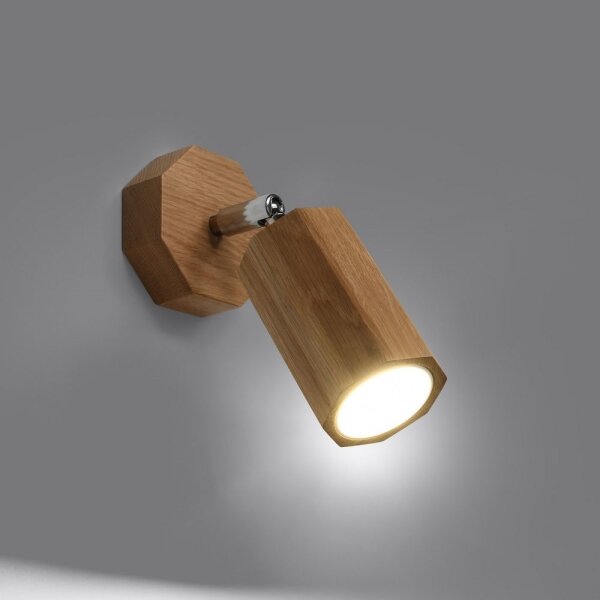 Sollux SL.1028 - Стенен спот ZEKE 1xGU10/40W/230V дъб