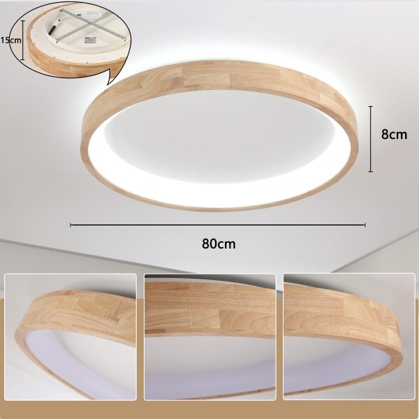 Brilagi-LED Дървен LED плафон FALCON WOOD LED/60W/230V 3000/4000/6000K 80 см