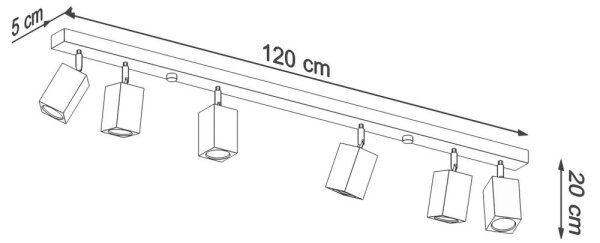 Sollux SL.1039 - Спот KEKE 6xGU10/40W/230V дъб