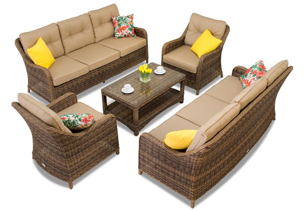Комплект луксозни мебели от ратан Toledo Coffee 8 brown Garden Point
