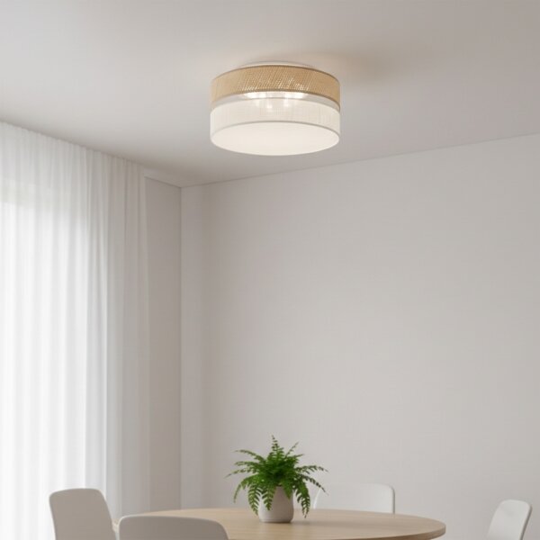 LED таванно осветително тяло SIRJA BOHO LED/20W/230V Ø 35 cm бежово/бяло