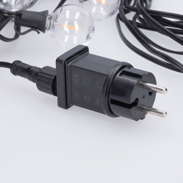 Brilagi - LED външна декоративна гирлянда GIRLANDA 10xE12 8m черна IP44 топла бяла светлина