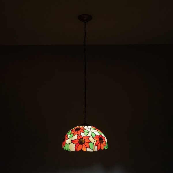Brilagi - Tiffany витражен полилей на верига SUNFLOWER 1xE27/60W/230V Ø 40 см