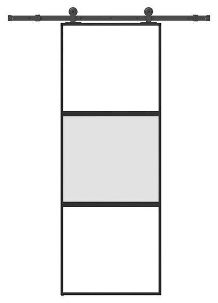 VidaXL Плъзгаща се врата с обков 76x205 см Закалено стъкло&Алуминий
