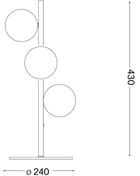 Ideal Lux - LED настолна лампа PERLAGE 3xG9/3W/230V черна/димно-черна