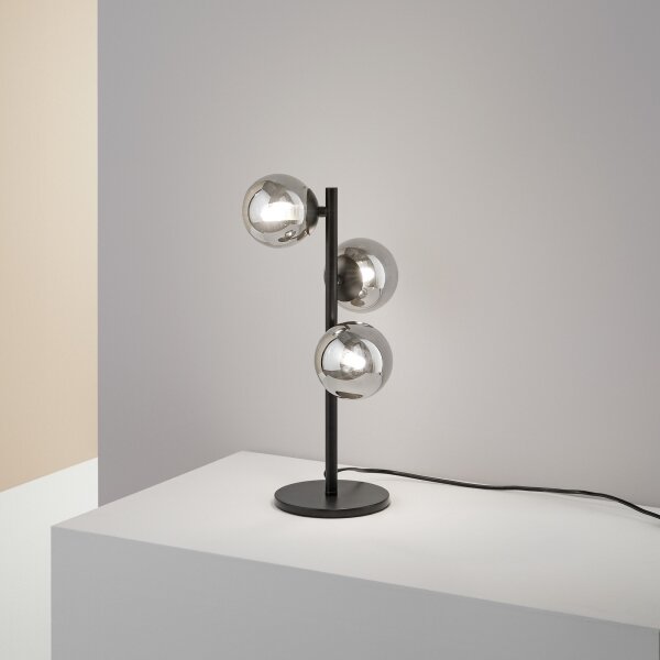 Ideal Lux - LED настолна лампа PERLAGE 3xG9/3W/230V черна/димно-черна
