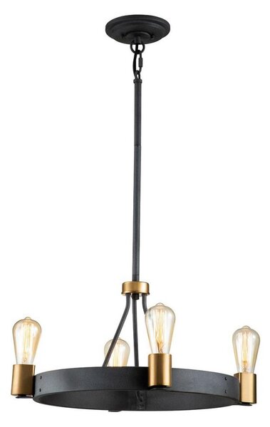 Quintiesse QN-SILAS-4P-DZ - Полилей на тръба SILAS 4xE27/60W/230V черно/златно