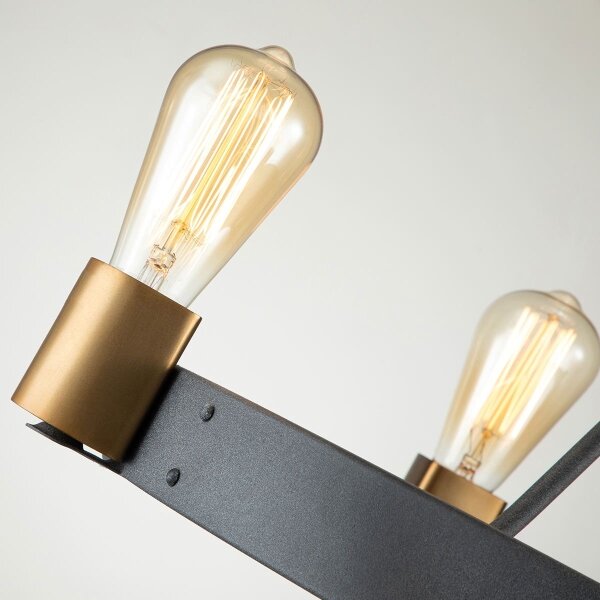 Quintiesse QN-SILAS-4P-DZ - Полилей на тръба SILAS 4xE27/60W/230V черно/златно