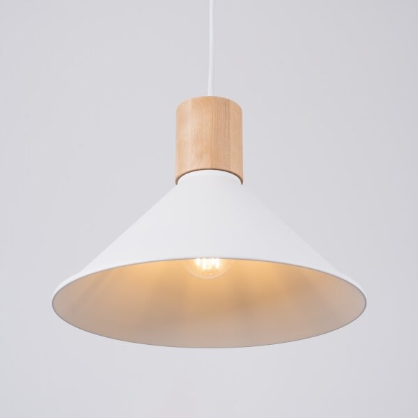 Sollux SL.1319 - Пендел JAGA 1xE27/15W/230V Ø 30 см бял