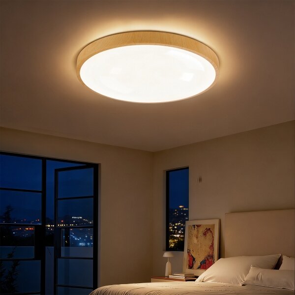 Brilagi-LED димируемо осветително тяло GLASS POOL DOUBLE LED/60W/230V 50 cm дървен декор +ДУ