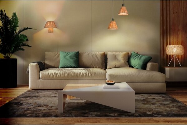 Ledvance - Настолна лампа DECOR RAFFIA 1xE27/15W/230V влакна от рафия
