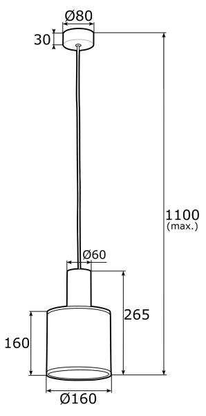 Argon 4248 - Висящ полилей HERMAN 1xE27/15W/230V месинг/черен