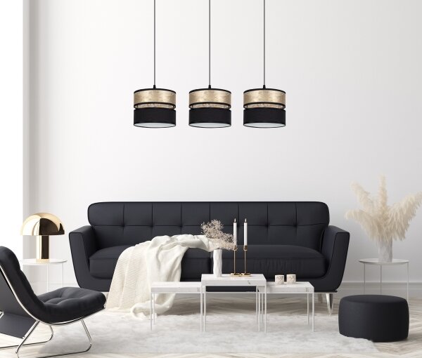 Висящ полилей LIMA 3xE27/60W/230V златист/черен