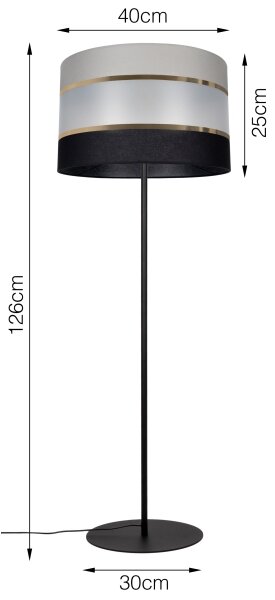 Лампион CORAL 1xE27/60W/230V черен/сив
