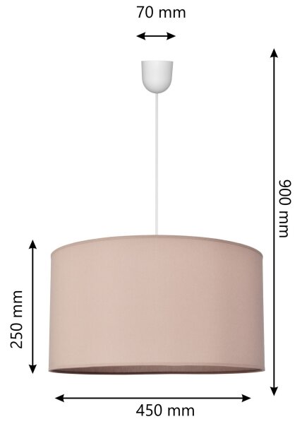 Висящ полилей ALBA 1xE27/60W/230V Ø 45 см бежов