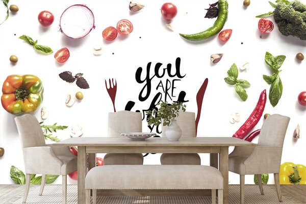 Тапет – С надпис - You are what you eat