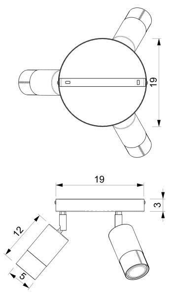 Спот LINK 3xGU10/8W/230V черен/месинг