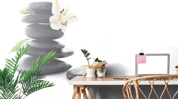 Тапет – Зен камъни с лилия