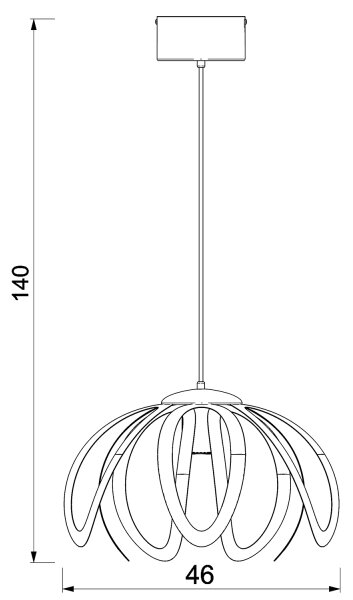 Висящ полилей ORCHID 1xE27/60W/230V черен