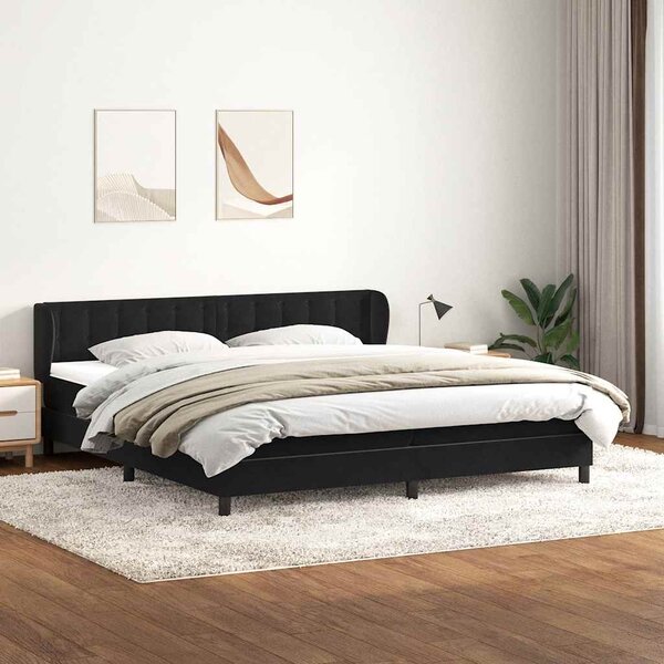 VidaXL Box Spring легло с матраци Black 180x210 cm Velvet