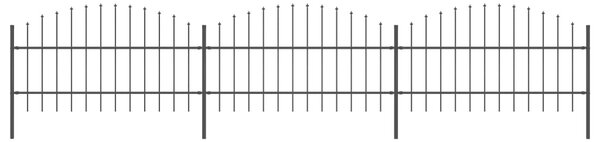 Sonata Градинска ограда с пики, стомана, (0,75-1)x5,1 м, черна