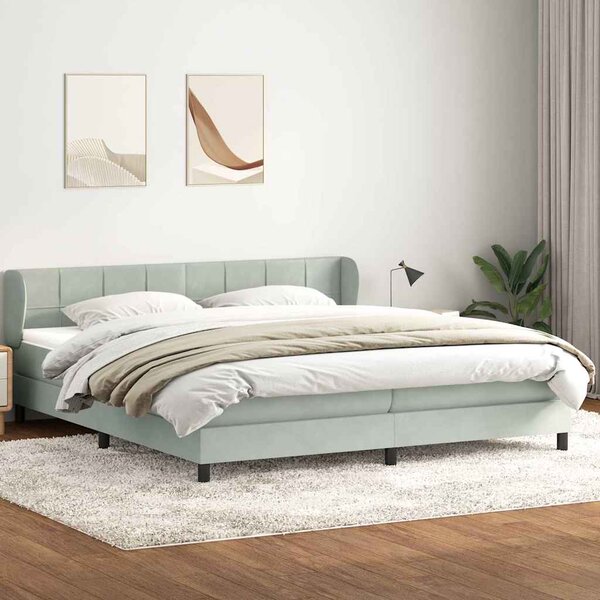 VidaXL Box Spring легло с матраци Светло сиво 180x210 cm кадифе