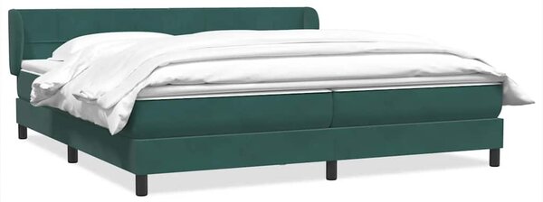 VidaXL Box Spring легло с матраци Тъмнозелено 180x210 cm кадифе