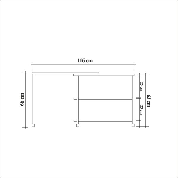 Помощна масичка MELIN 63x70 cм кафява/черна