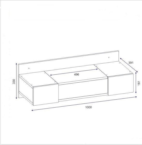 Тоалетка ZAKKUM 33x100 см бежова